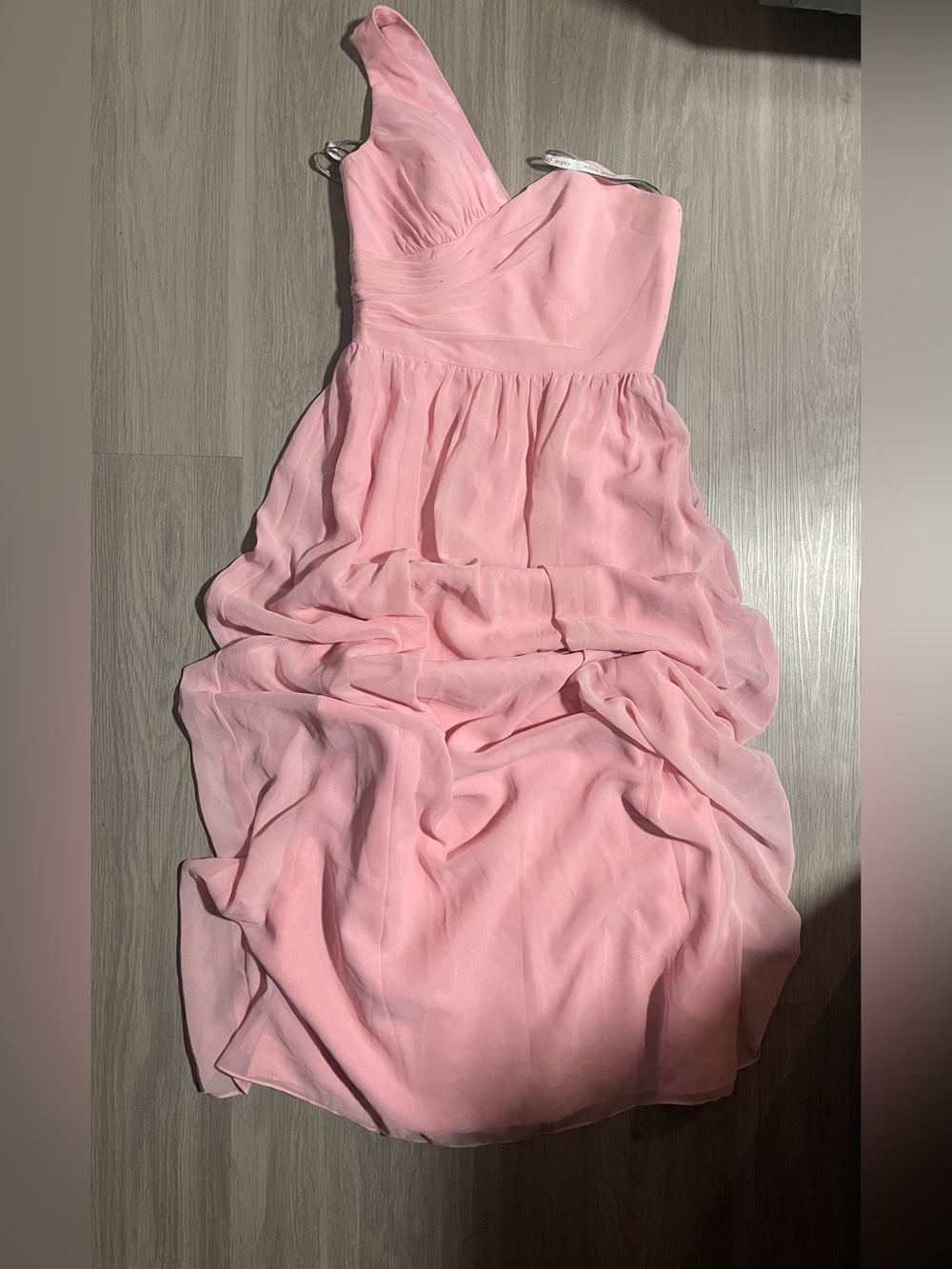 One-Shoulder Pink Chiffon Women’s Prom/Bridesmaid Dress